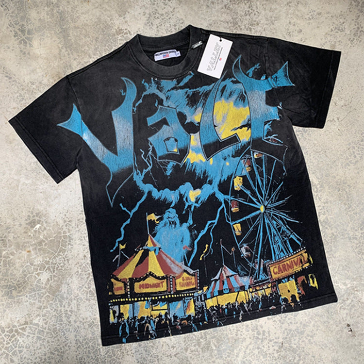 American Retro Distressed Streetwear T-Shirt