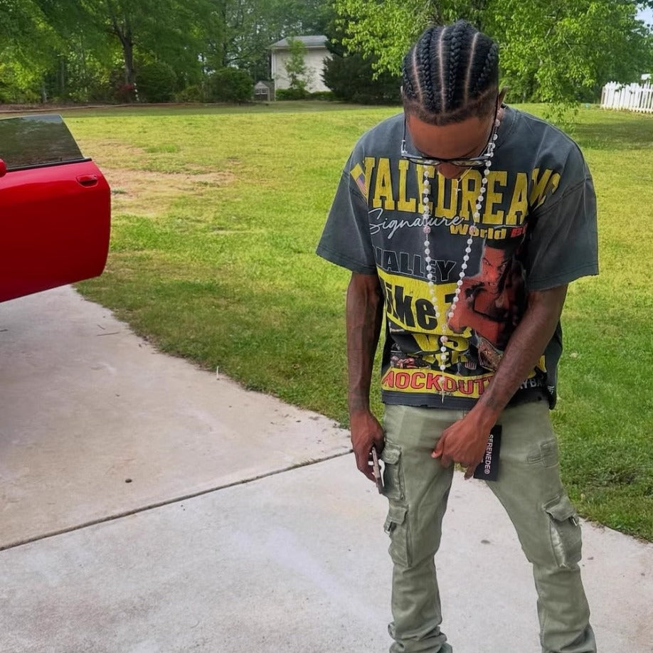 American Retro Distressed Streetwear T-Shirt