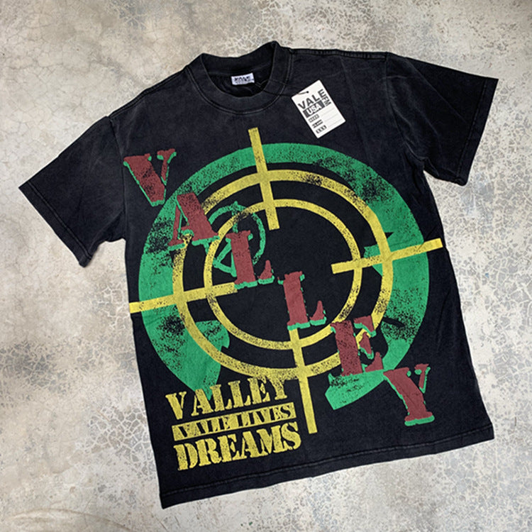 American Retro Distressed Streetwear T-Shirt