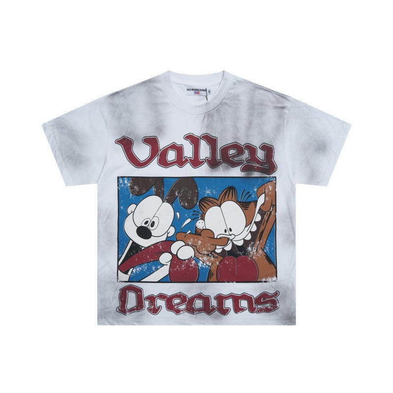 American Retro Distressed Streetwear T-Shirt
